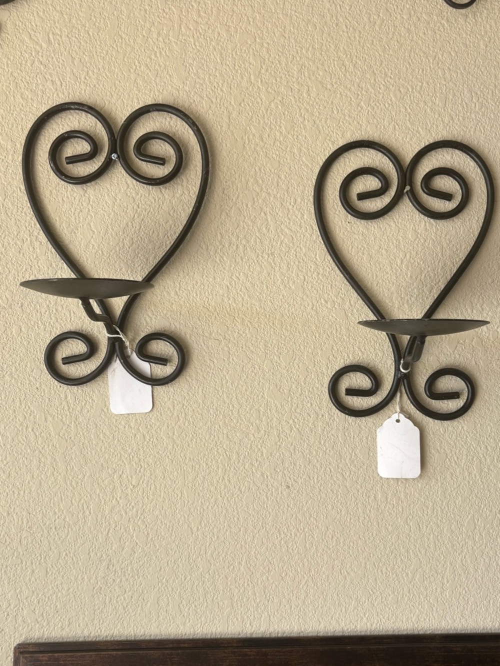 Iron Heart Wall Sconce Candle Holder - Black